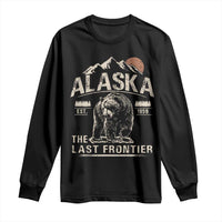 Bear Alaska The Last Frontier Long Sleeve Shirt Vintage Alaska Camping Hiking Mountain - Wonder Print Shop
