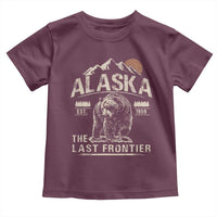 Bear Alaska The Last Frontier Toddler T Shirt Vintage Alaska Camping Hiking Mountain - Wonder Print Shop