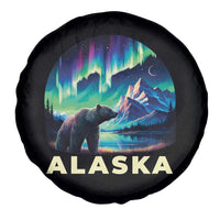Bear Alaska Spare Tire Cover Alaskan Night Sky Northern Lights Aurora - Wonder Print Shop