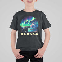 Bear Alaska T Shirt For Kid Alaskan Night Sky Northern Lights Aurora - Wonder Print Shop