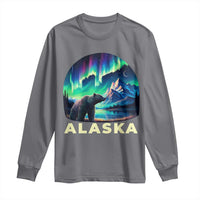 Bear Alaska Long Sleeve Shirt Alaskan Night Sky Northern Lights Aurora - Wonder Print Shop