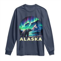 Bear Alaska Long Sleeve Shirt Alaskan Night Sky Northern Lights Aurora - Wonder Print Shop