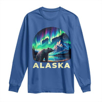 Bear Alaska Long Sleeve Shirt Alaskan Night Sky Northern Lights Aurora - Wonder Print Shop