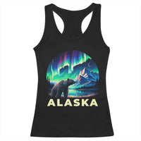 Bear Alaska Racerback Tank Top Alaskan Night Sky Northern Lights Aurora - Wonder Print Shop