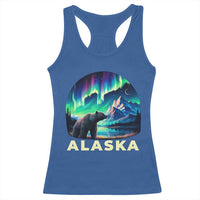 Bear Alaska Racerback Tank Top Alaskan Night Sky Northern Lights Aurora - Wonder Print Shop