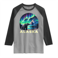 Bear Alaska Raglan Shirt Alaskan Night Sky Northern Lights Aurora - Wonder Print Shop