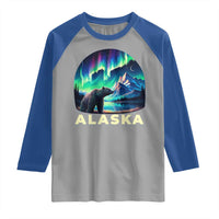 Bear Alaska Raglan Shirt Alaskan Night Sky Northern Lights Aurora - Wonder Print Shop