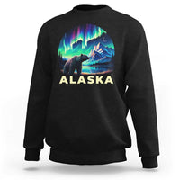 Bear Alaska Sweatshirt Alaskan Night Sky Northern Lights Aurora - Wonder Print Shop