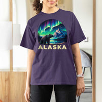 Bear Alaska T Shirt For Women Alaskan Night Sky Northern Lights Aurora - Wonder Print Shop