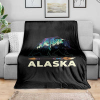 Alaska Throw Blanket Alaskan Night Sky Northern Lights Aurora Bear - Wonder Print Shop