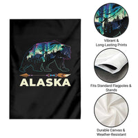 Alaska Garden Flag Alaskan Night Sky Northern Lights Aurora Bear - Wonder Print Shop