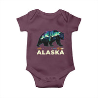 Alaska Baby Onesie Alaskan Night Sky Northern Lights Aurora Bear - Wonder Print Shop