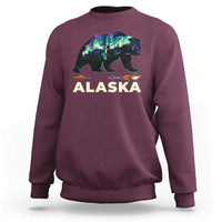 Alaska Sweatshirt Alaskan Night Sky Northern Lights Aurora Bear - Wonder Print Shop