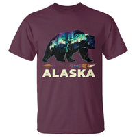 Alaska T Shirt Alaskan Night Sky Northern Lights Aurora Bear - Wonder Print Shop