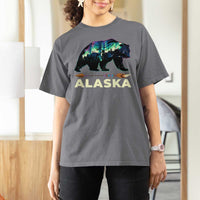 Alaska T Shirt For Women Alaskan Night Sky Northern Lights Aurora Bear - Wonder Print Shop