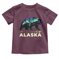 Alaska Toddler T Shirt Alaskan Night Sky Northern Lights Aurora Bear - Wonder Print Shop