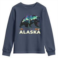Alaska Youth Sweatshirt Alaskan Night Sky Northern Lights Aurora Bear - Wonder Print Shop