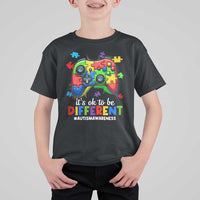 Video Game Autism Awareness T Shirt For Kid It's Ok To Be Different Kids