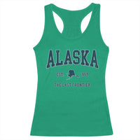 Alaska Racerback Tank Top Vintage Sports Design The Last Frontier Souvenirs - Wonder Print Shop