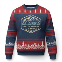 Vintage Alaska The Last Frontier Ugly Christmas Sweater Retro Alaskan Bear Mountain Souvenir - Wonder Print Shop