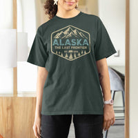 Vintage Alaska The Last Frontier T Shirt For Women Retro Alaskan Bear Mountain Souvenir - Wonder Print Shop