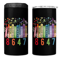 Retro 8647 4 in 1 Can Cooler Tumbler Equal Rights Book Flower Feminist Women Rights