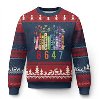 Retro 8647 Ugly Christmas Sweater Equal Rights Book Flower Feminist Women Rights - Wonder Print Shop