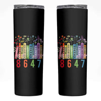 Retro 8647 Skinny Tumbler Equal Rights Book Flower Feminist Women Rights