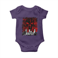 Retro 8647 Baby Onesie Vintage USA American Flag Skull