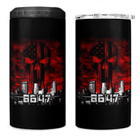 Retro 8647 4 in 1 Can Cooler Tumbler Vintage USA American Flag Skull