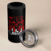 Retro 8647 4 in 1 Can Cooler Tumbler Vintage USA American Flag Skull