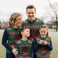 Retro 8647 V-Neck Knit Sweater Vest Vintage USA American Flag Skull - Wonder Print Shop