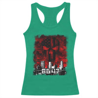 Retro 8647 Racerback Tank Top Vintage USA American Flag Skull