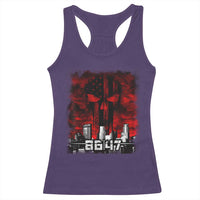 Retro 8647 Racerback Tank Top Vintage USA American Flag Skull