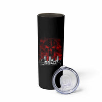 Retro 8647 Skinny Tumbler Vintage USA American Flag Skull