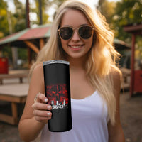 Retro 8647 Skinny Tumbler Vintage USA American Flag Skull