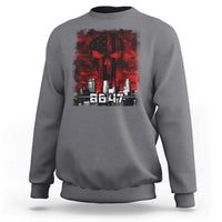 Retro 8647 Sweatshirt Vintage USA American Flag Skull