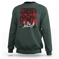 Retro 8647 Sweatshirt Vintage USA American Flag Skull