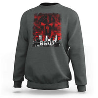 Retro 8647 Sweatshirt Vintage USA American Flag Skull