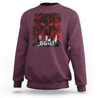 Retro 8647 Sweatshirt Vintage USA American Flag Skull