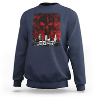 Retro 8647 Sweatshirt Vintage USA American Flag Skull