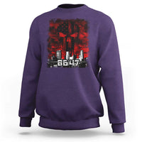 Retro 8647 Sweatshirt Vintage USA American Flag Skull