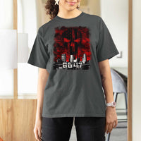 Retro 8647 T Shirt For Women Vintage USA American Flag Skull