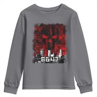 Retro 8647 Youth Sweatshirt Vintage USA American Flag Skull