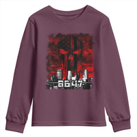 Retro 8647 Youth Sweatshirt Vintage USA American Flag Skull