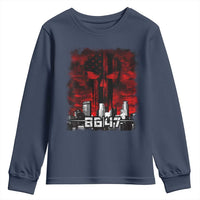 Retro 8647 Youth Sweatshirt Vintage USA American Flag Skull