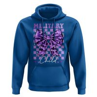 Military Child Coquette Bow Hoodie Purple Up Camo