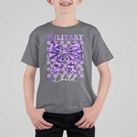 Military Child Coquette Bow T Shirt For Kid Purple Up Camo