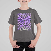 Military Child Coquette Bow T Shirt For Kid Purple Up Camo