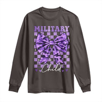 Military Child Coquette Bow Long Sleeve Shirt Purple Up Camo